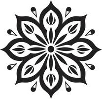 Spiritual Symmetry Sleek Mandala in Monochrome Black Whirlwind of Wholeness Mandala with Elegant Black Pattern vector