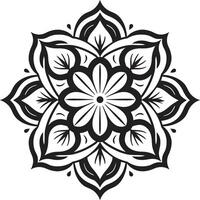 Mystical Medallion Elegant Mandala in Sleek Black Infinite Intricacy Black Featuring Mandala Pattern vector