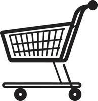 Elegance in Every Aisle Showcasing Black Shopping Trolley Market Melody Elegant Black with Shopping Trolley vector