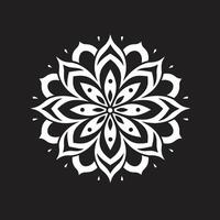 Transcendental Patterns Black with Mandala in Monochrome Zenith of Zen Mandala Depicting Elegant Black Pattern vector