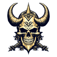 Demon skull illustration png