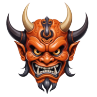 Japanese oni mask illustration created by AI png