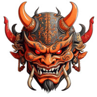 Japanese oni mask illustration created by AI png