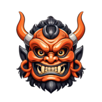 Japanese oni mask illustration created by AI png