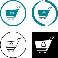 Unique Unlock Cart Icon Design vector