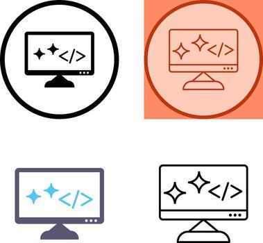 Unique Clean Code Icon Design vector