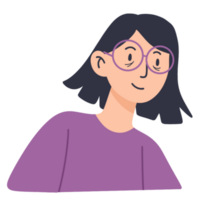 Mom with glasses illustration png