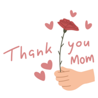 Thank you Mom with flower png