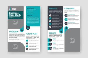 Case Study Layout Template. Minimalist Business Report with Simple Design with Blue Elements. vector