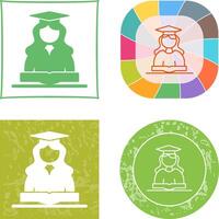 Unique Female Student Icon Design vector