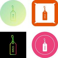 Unique Sold Tag Icon Design vector