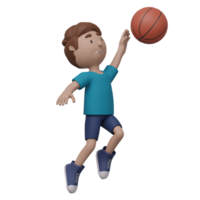 ein Karikatur Junge ist spielen Basketball mit ein Ball png