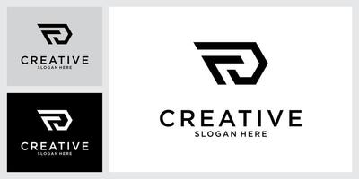 FD or DF initial letter logo design vector