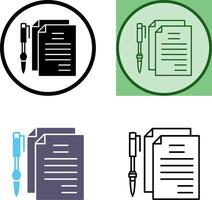 Unique Documents and Pen Icon Design vector