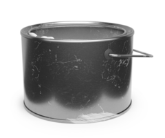 scratched metal paint can, with white paint inside the can, spattering with white drops, can with handle png