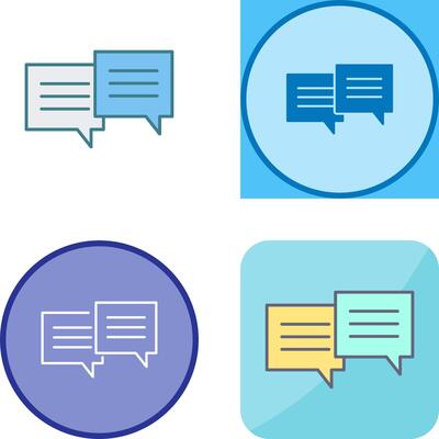 Unique Two Chat Bubbles Icon Design