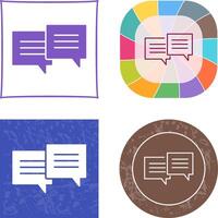 Unique Two Chat Bubbles Icon Design vector