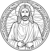 Lord Jesus Christ Coloring Page Image vector