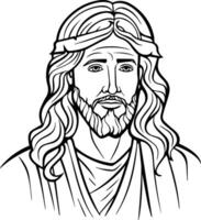 señor Jesús Cristo colorante página imagen vector