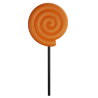 Lollipop spiral Halloween clipart flat design icon isolated on transparent background, 3D render Halloween concept png