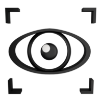 Eye authentication or eye scan clipart flat design icon isolated on transparent background, 3D render technology and cyber security concept png