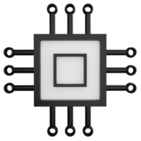 Digital Chip Prozessor Clip Art eben Design Symbol isoliert auf transparent Hintergrund, 3d machen Technologie und ai Konzept png