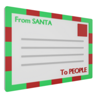 carta a partir de santa clipart plano Projeto ícone isolado em transparente fundo, 3d render Natal e Novo ano conceito png