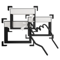 Hologramm Bildschirme Clip Art schwarz Linie Design Symbol isoliert auf transparent Hintergrund, 3d machen Technologie und ai Konzept png