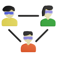 vr lien gens clipart plat conception icône isolé sur transparent arrière-plan, 3d rendre La technologie et ai concept png