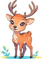 cerfs animal dessin animé autocollant png