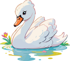 Swan Bird Cartoon Character png