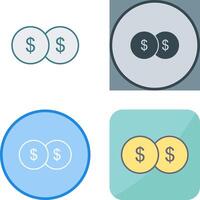 Unique Coins Icon Design vector