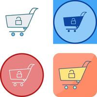 Unique Unlock Cart Icon Design vector