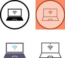 Unique Connected Laptop Icon Design vector