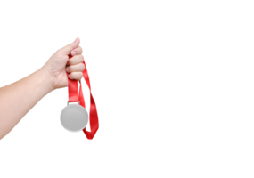 en portant une argent médaille gagnant transparent png