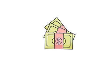 Dollar Icon in Colored Outline Style, easy to use with Transparent Background video