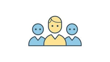 Group Management Icon in Colored Outline Style, easy to use with Transparent Background video