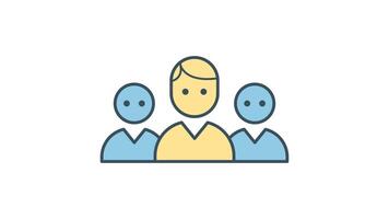 Group Management Icon in Colored Outline Style, easy to use with Transparent Background video