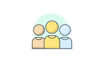 Group Management Icon in Colored Outline Style, easy to use with Transparent Background video