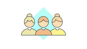 Group Management Icon in Colored Outline Style, easy to use with Transparent Background video