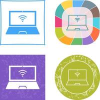 Unique Connected Laptop Icon Design vector