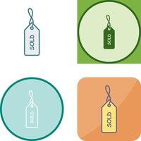 Unique Sold Tag Icon Design vector