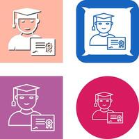 Unique Receiving Diploma Icon Design vector