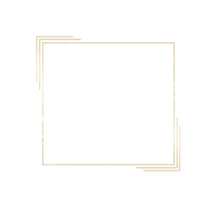 Gold Square Frame Design on a Transparent Background png