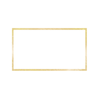 enkel guld rektangulär ram på en transparent bakgrund png
