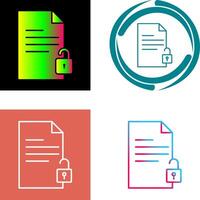 Unlock Documents Icon Design vector