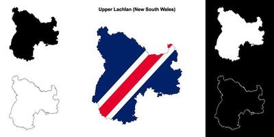 Upper Lachlan blank outline map set vector