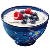 Delicious berry yoghurt with fresh berries png