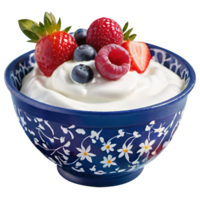 Delicious berry yoghurt with fresh berries png