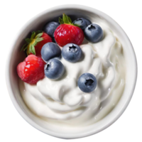 Delicious berry yoghurt with fresh berries png